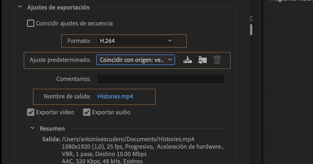 Exporta tu video desde Premiere